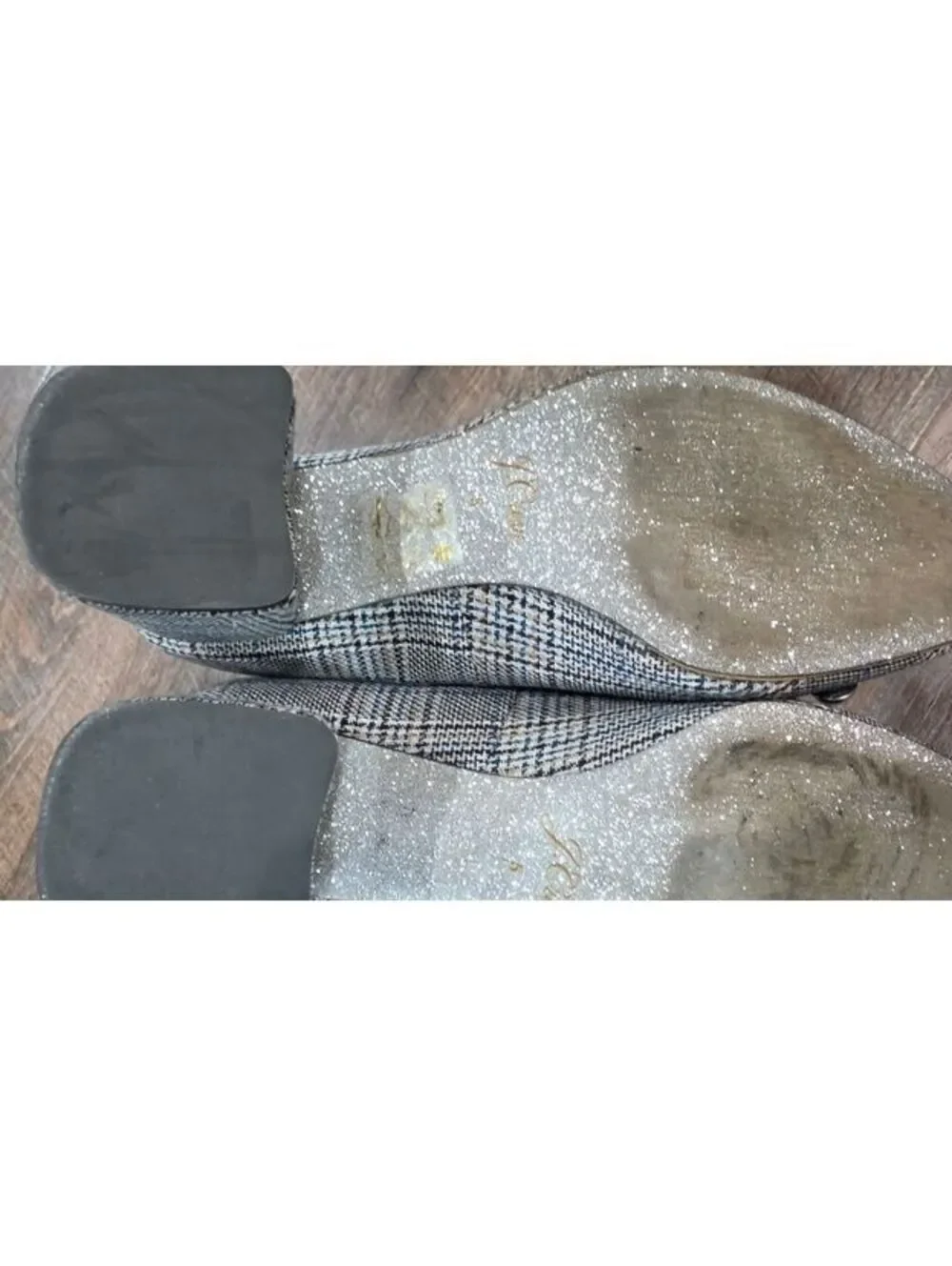 Elegant J. Crew Women's Plaid Low Block Heel Pumps with Pearl & Gems Size 5